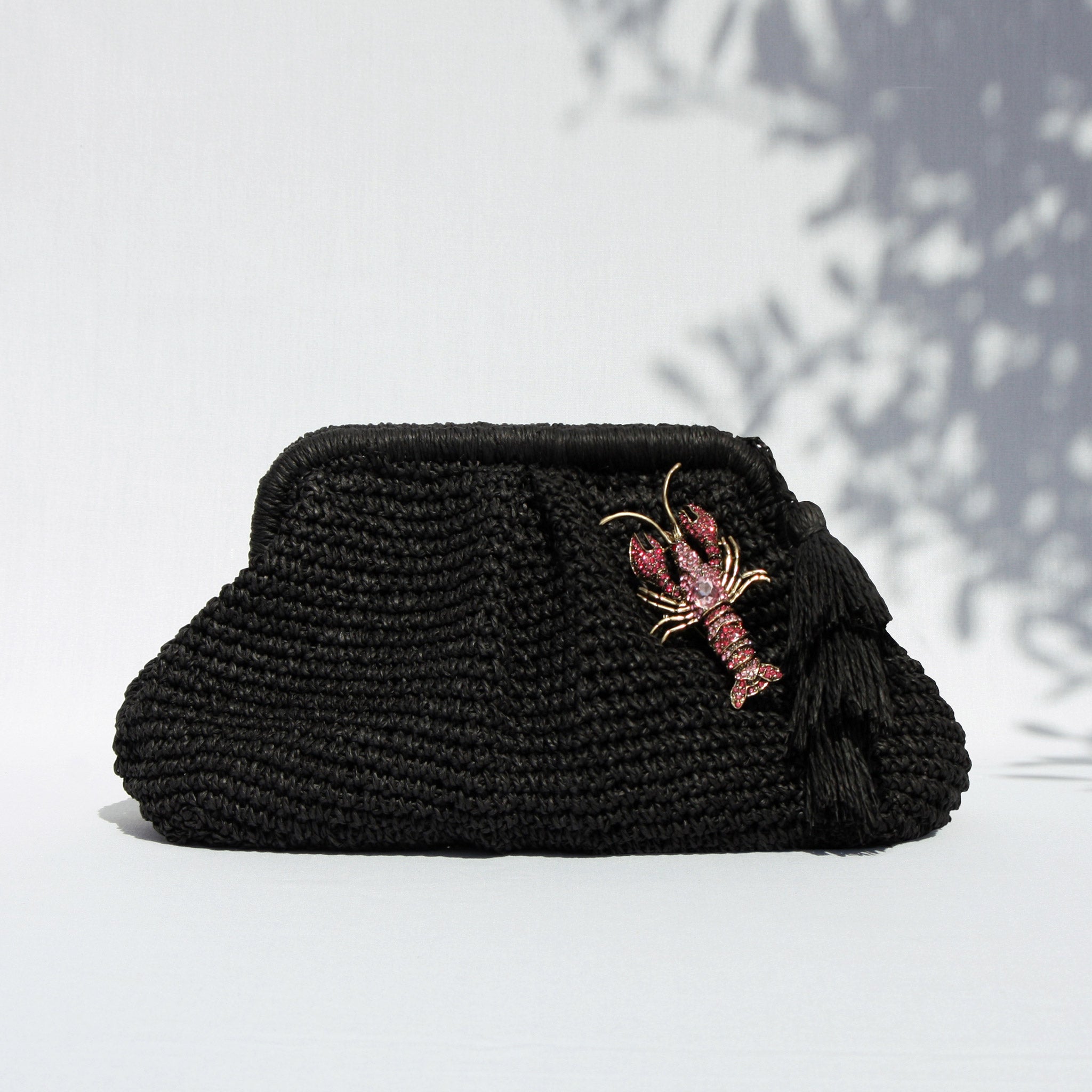 AMARA LOBSTER CLUTCH BAG- BLACK