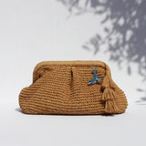 AMARA WHALE CLUTCH BAG- SAND