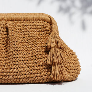 AMARA CLASSIC CLUTCH BAG- SAND