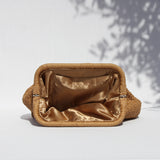 AMARA LEOPARD CLUTCH BAG - SAND