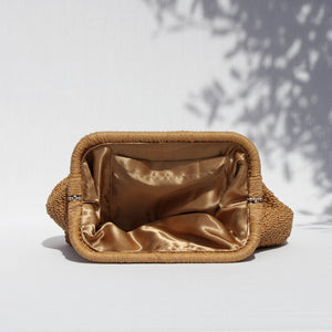 AMARA CLASSIC CLUTCH BAG- SAND