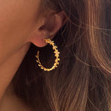 FLORA PETAL HOOP EARRINGS - GOLD