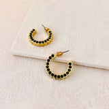 ESME JEWEL HOOP EARRINGS - EMERALD