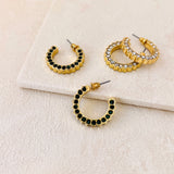 ESME JEWEL HOOP EARRINGS - EMERALD