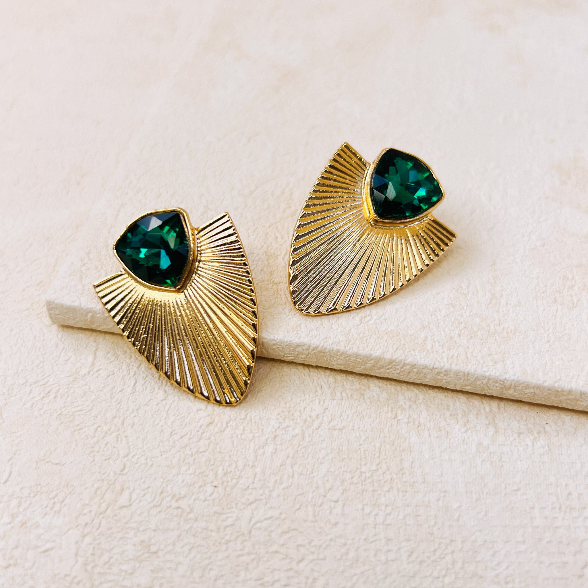 DECO EARRINGS - EMERALD