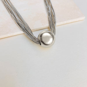 GLOBE NECKLACE- SILVER