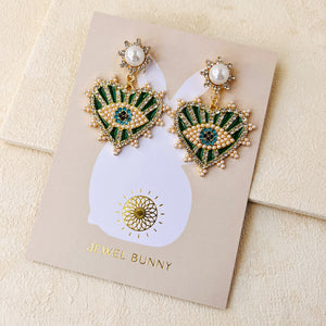 EVIE EARRINGS - GREEN