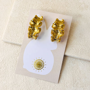 CRINKLE HOOP EARRINGS - GOLD