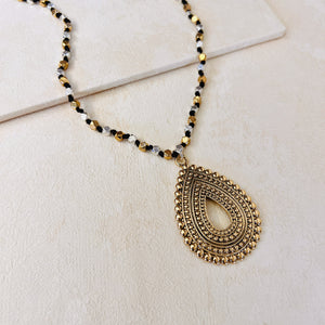 TEAR DROP PENDANT NECKLACE- GOLD