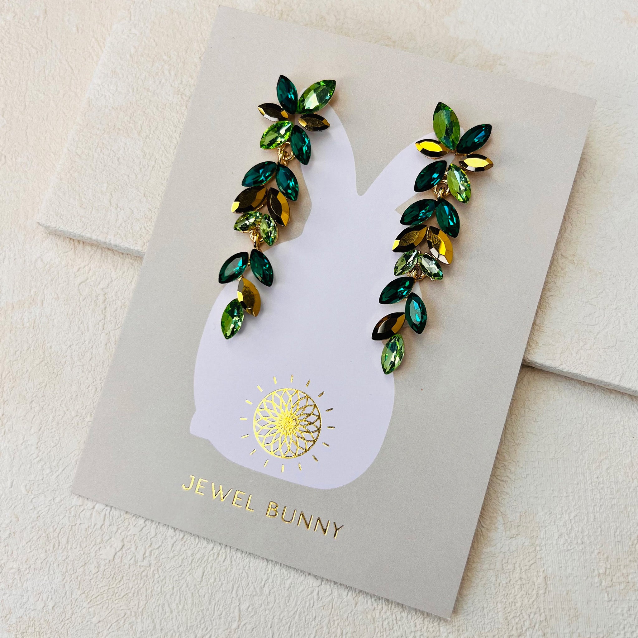 FLEUR EARRINGS- GREEN