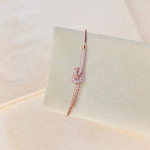 TWIST KNOT STACKING BRACELET - ROSE GOLD