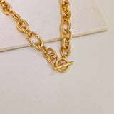 SASKIA CURB LINK NECKLACE - GOLD