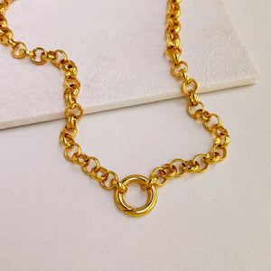 MAGGIE BELCHER CHAIN LOCK NECKLACE - GOLD