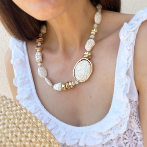 NAXOS NECKLACE- CREAM