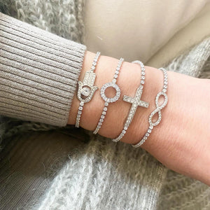 CROSS STACKING BRACELET - SILVER