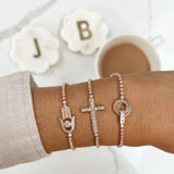 CROSS STACKING BRACELET - ROSE GOLD