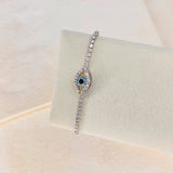 EVIL EYE STACKING BRACELET - SILVER