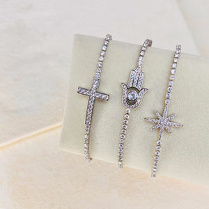 CROSS STACKING BRACELET - SILVER