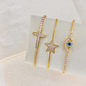 EVIL EYE STACKING BRACELET - GOLD