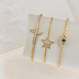 EVIL EYE STACKING BRACELET - GOLD