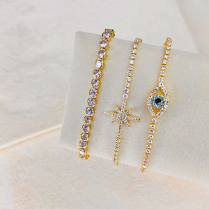 EVIL EYE STACKING BRACELET - GOLD