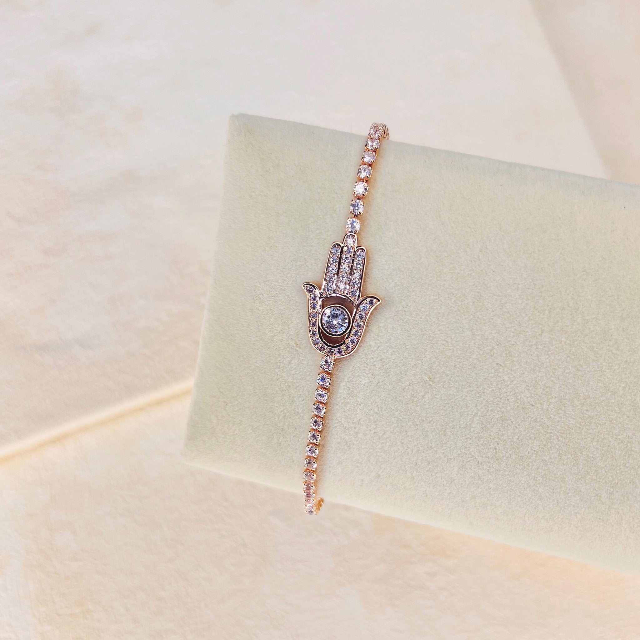 HAMSA HAND STACKING BRACELET - ROSE GOLD