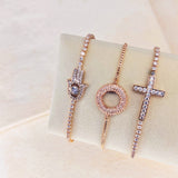 CROSS STACKING BRACELET - ROSE GOLD