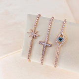 CROSS STACKING BRACELET - ROSE GOLD