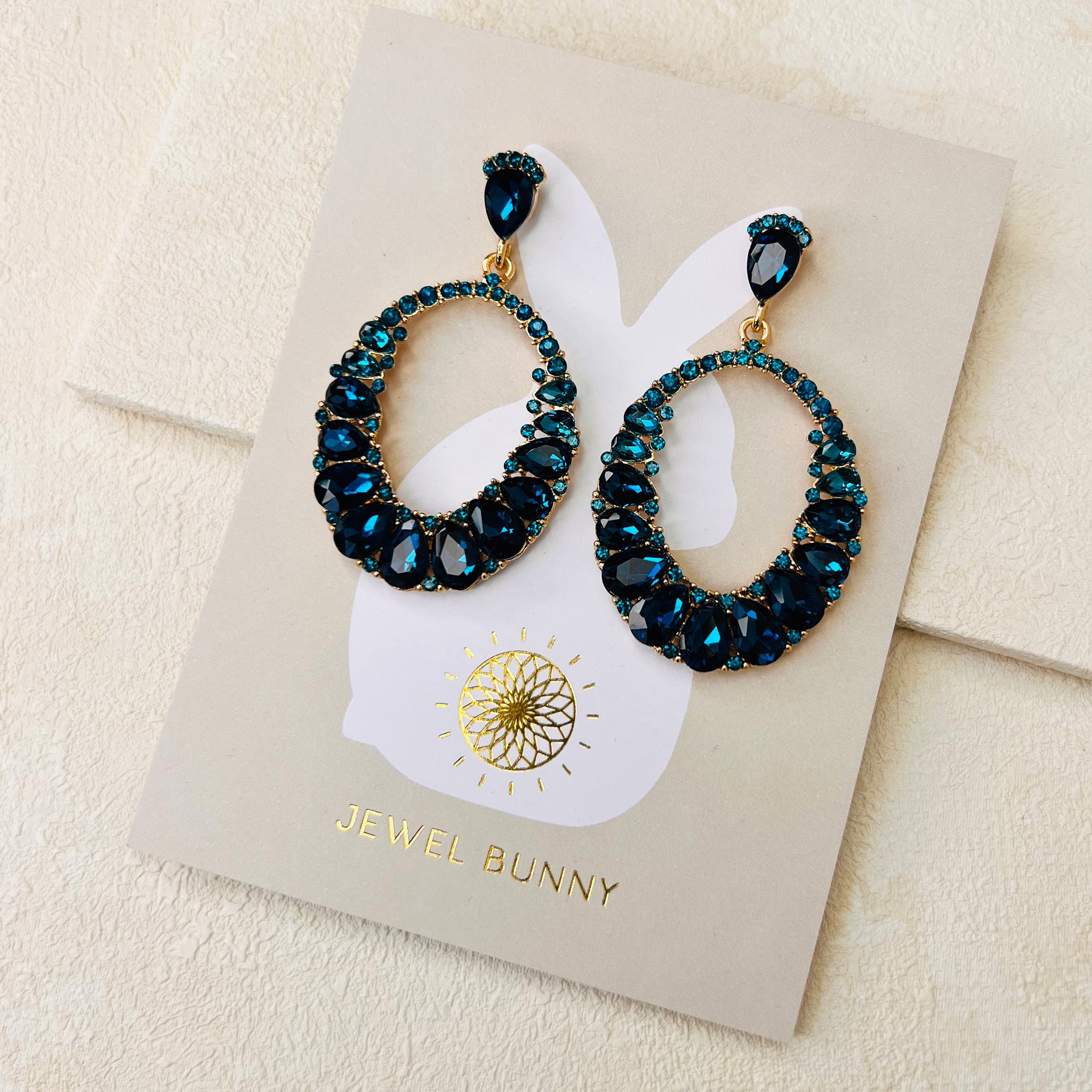 DARCY EARRINGS - PETROL BLUE