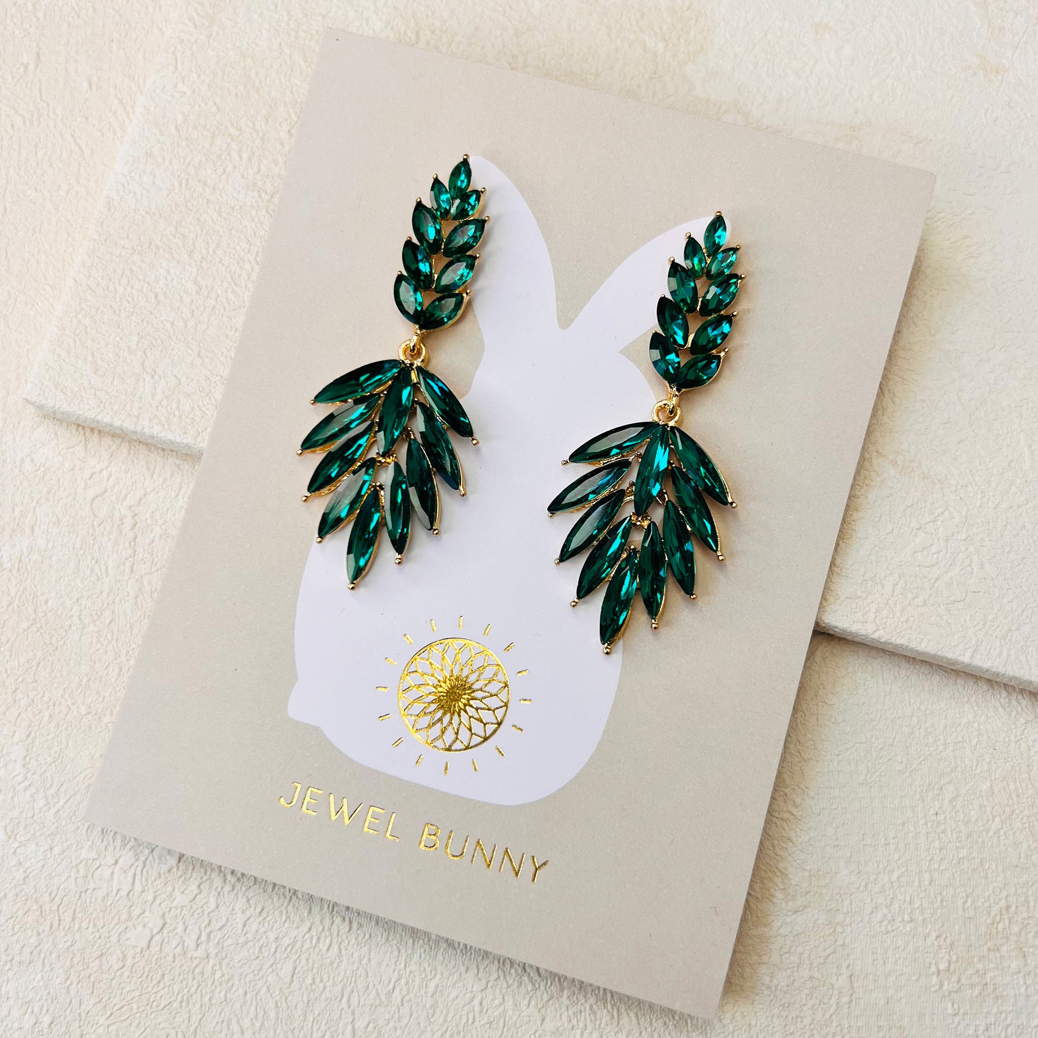 MAPLE LEAF EARRINGS - EMERALD