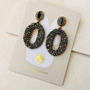 CARRIE EARRINGS - BLACK & GOLD