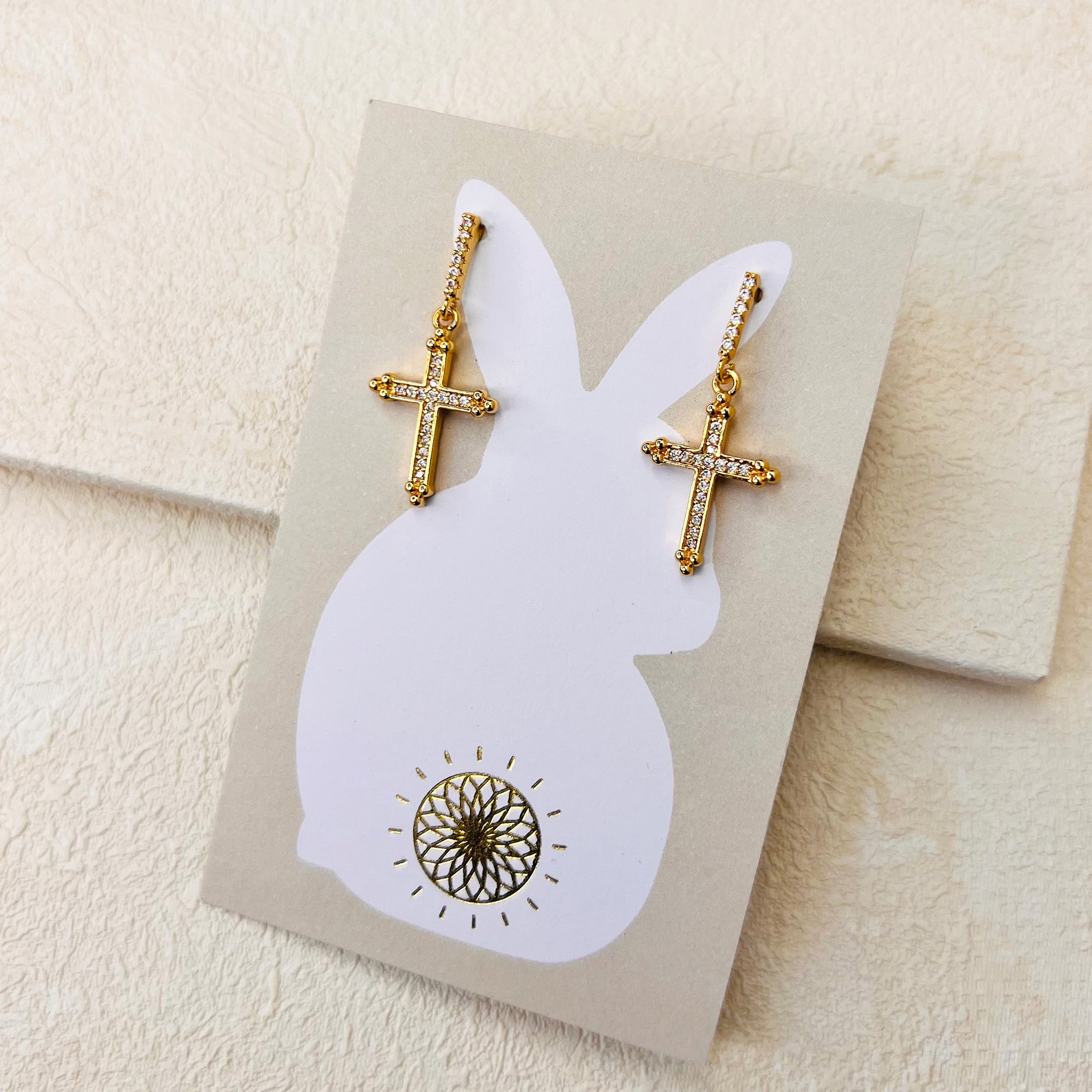 MINI CROSS EARRINGS - GOLD