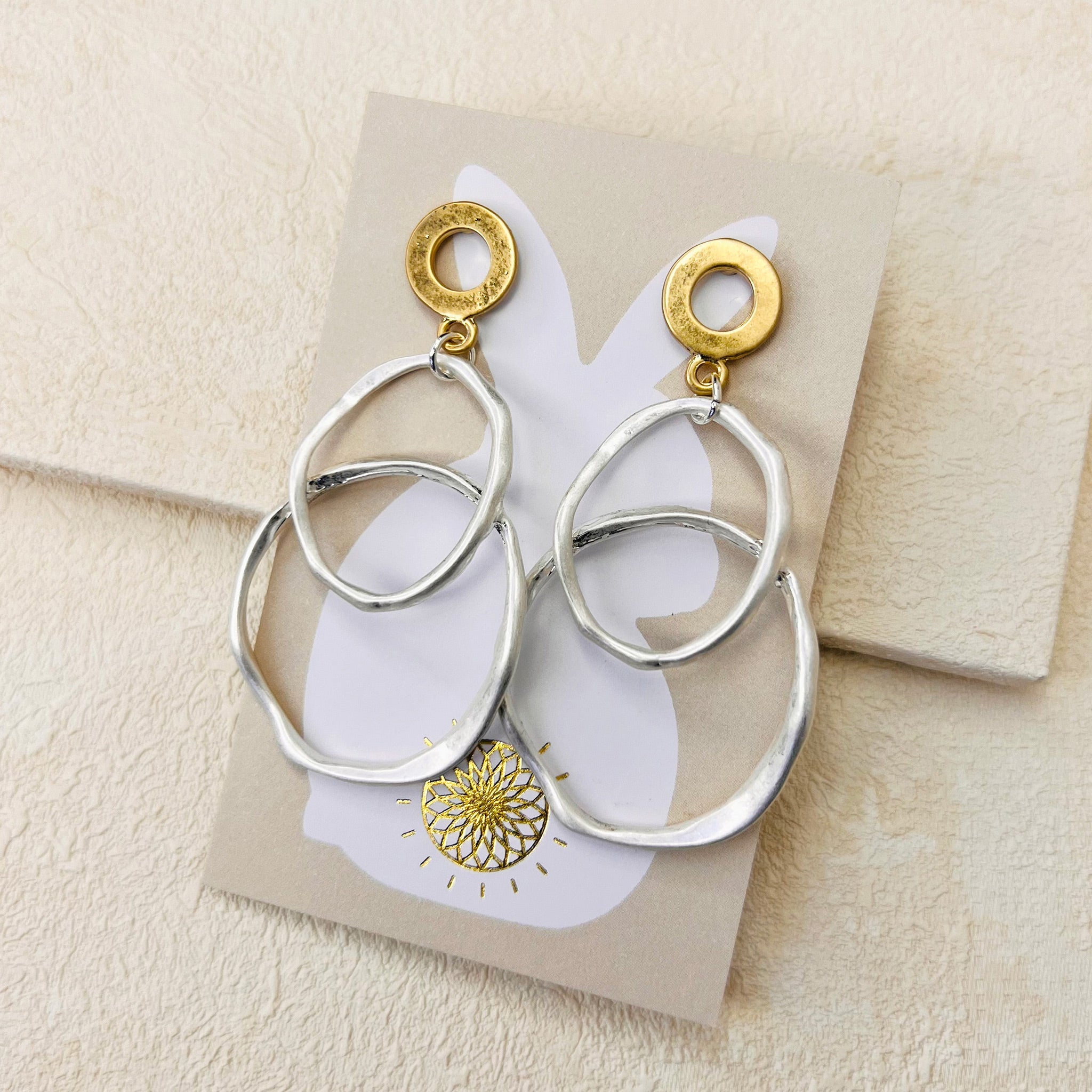 OLIVIA EARRINGS - SILVER & GOLD