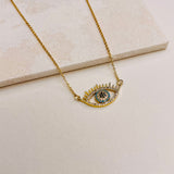 WATCHFUL EYE PENDANT NECKLACE - GOLD